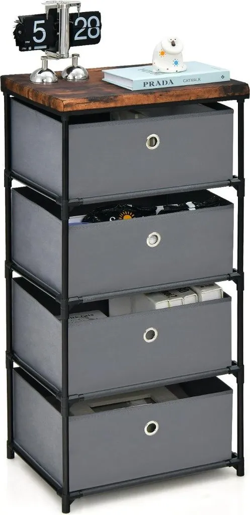 Commode gain de place pour ranger vêtements et accessoires en gris