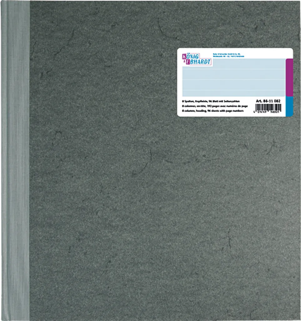 Livre à colonnes KÖNIG & EBHARDT 297x277mm avec 8 colonnes traçage