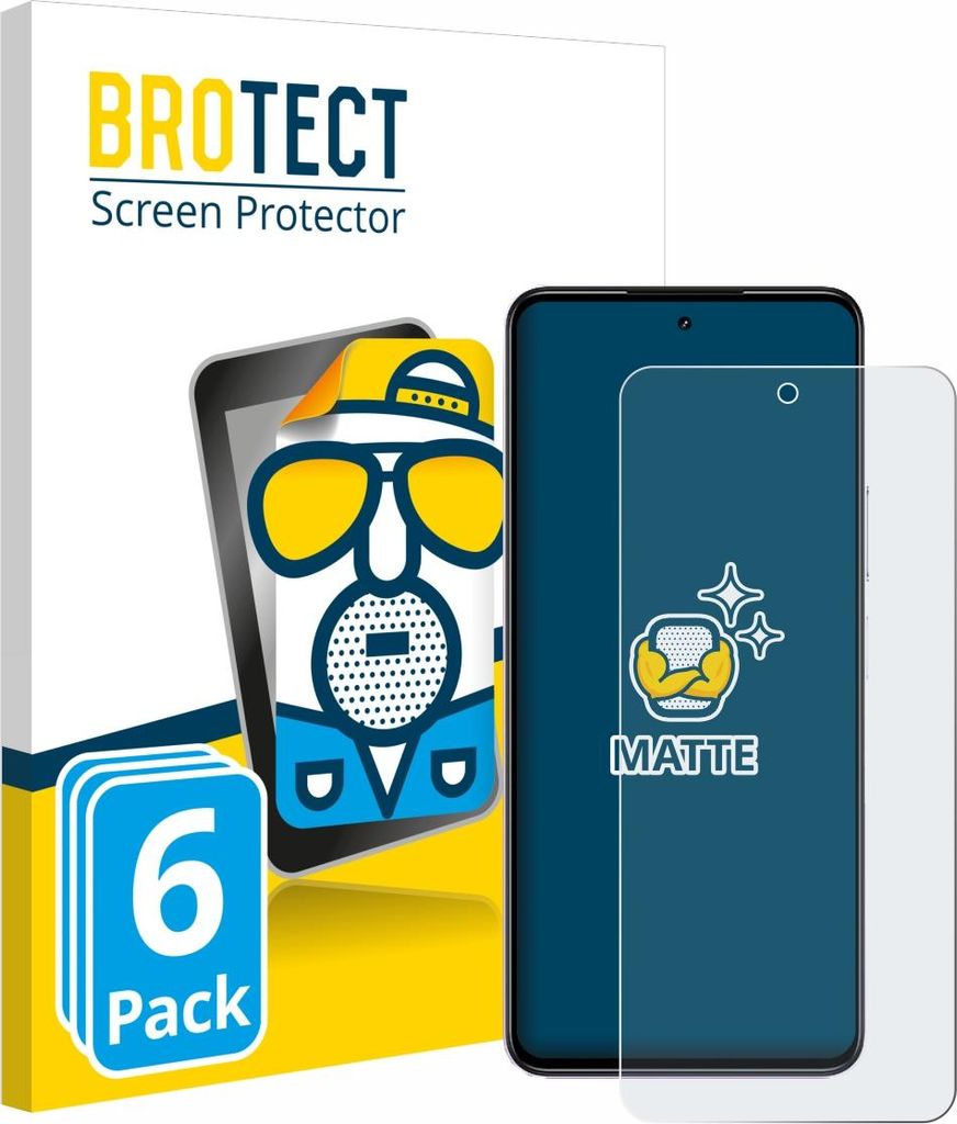 6x BROTECT Schutzfolie für realme P4x 5G Displayschutz Displayschutzfolie Folie Matt Entspiegelungsfolie