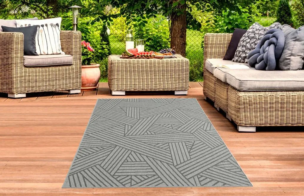 Tapis de Passage Anthracite 80x200 cm pour Cuisine et Terrasse Extérieure