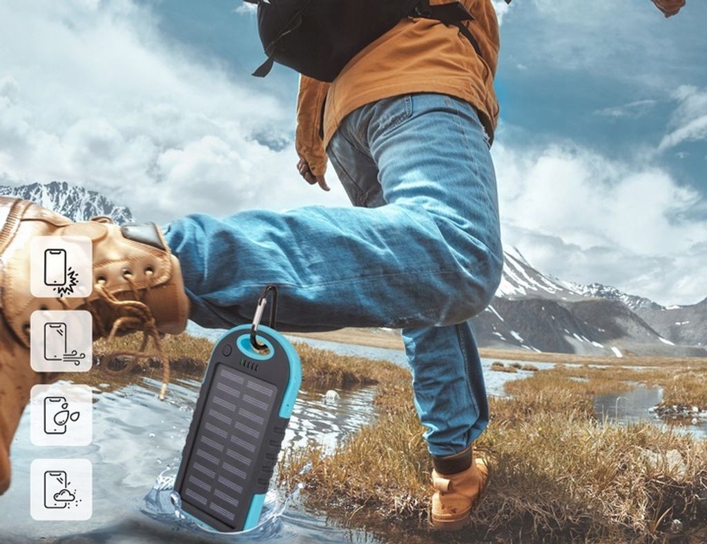 Solar-Powerbank Setty 5000 mAh blau Produktbild 5