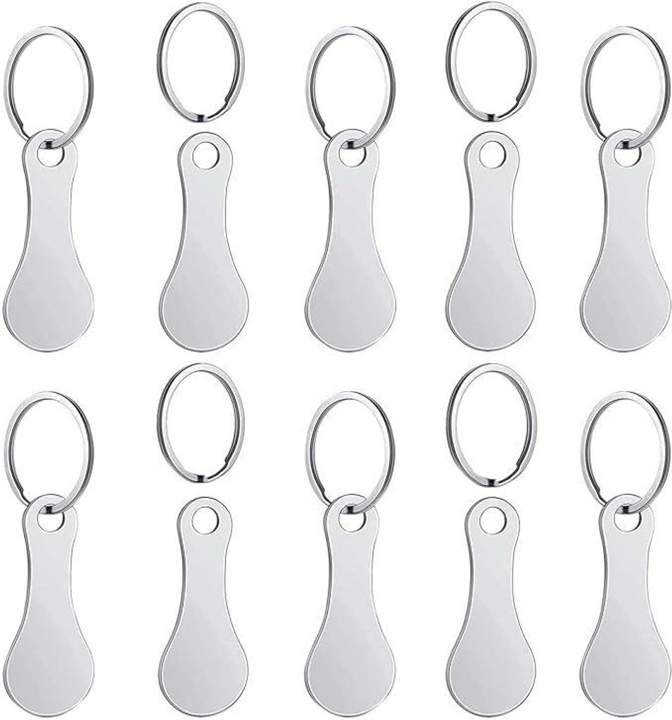 10pcs Einkaufswagenlöser Metall Einkaufschip Schlüsselanhänger Einkaufswagenlöser Personalisiert Rostfreier Stahl Einkaufswagenchip Utility Gad...