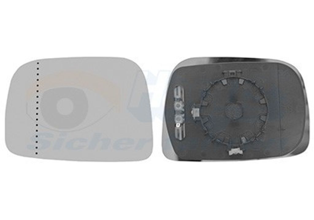 VAN WEZEL Spiegelglas Außenspiegel Links für VW CADDY IV Kasten (SAA, SAH) Asphärisch Beheizbar 5923837