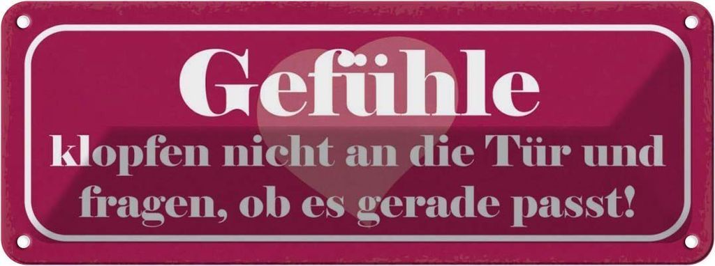 vianmo Blechschild 10x27 cm Gefühle klopfen nicht an die Tür Spruch Zitat