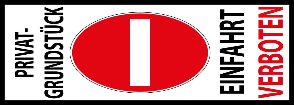 vianmo Blechschild 27x10 cm Halteverbot Privat Einfahrt verboten