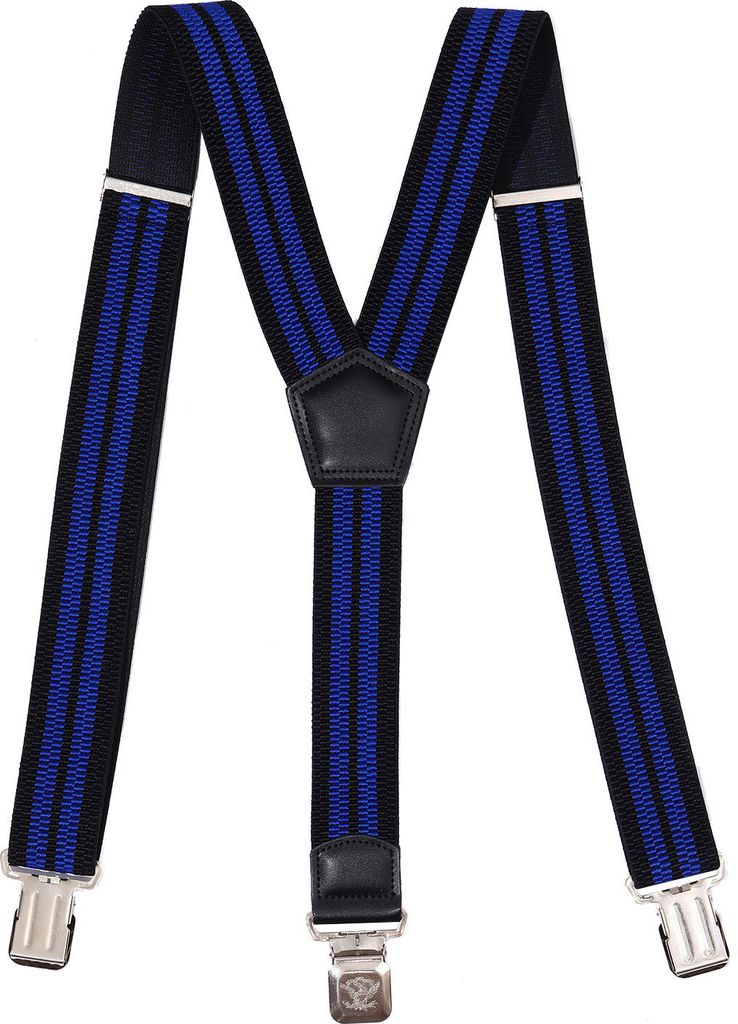Y Hosenträger Streifen 4 cm Blau Schwarz Produktbild 