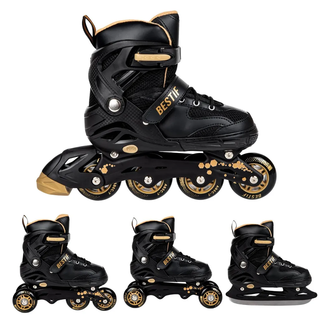 Patins à roulettes réglables 4 en 1 avec lame à glace amovible 34 à 37