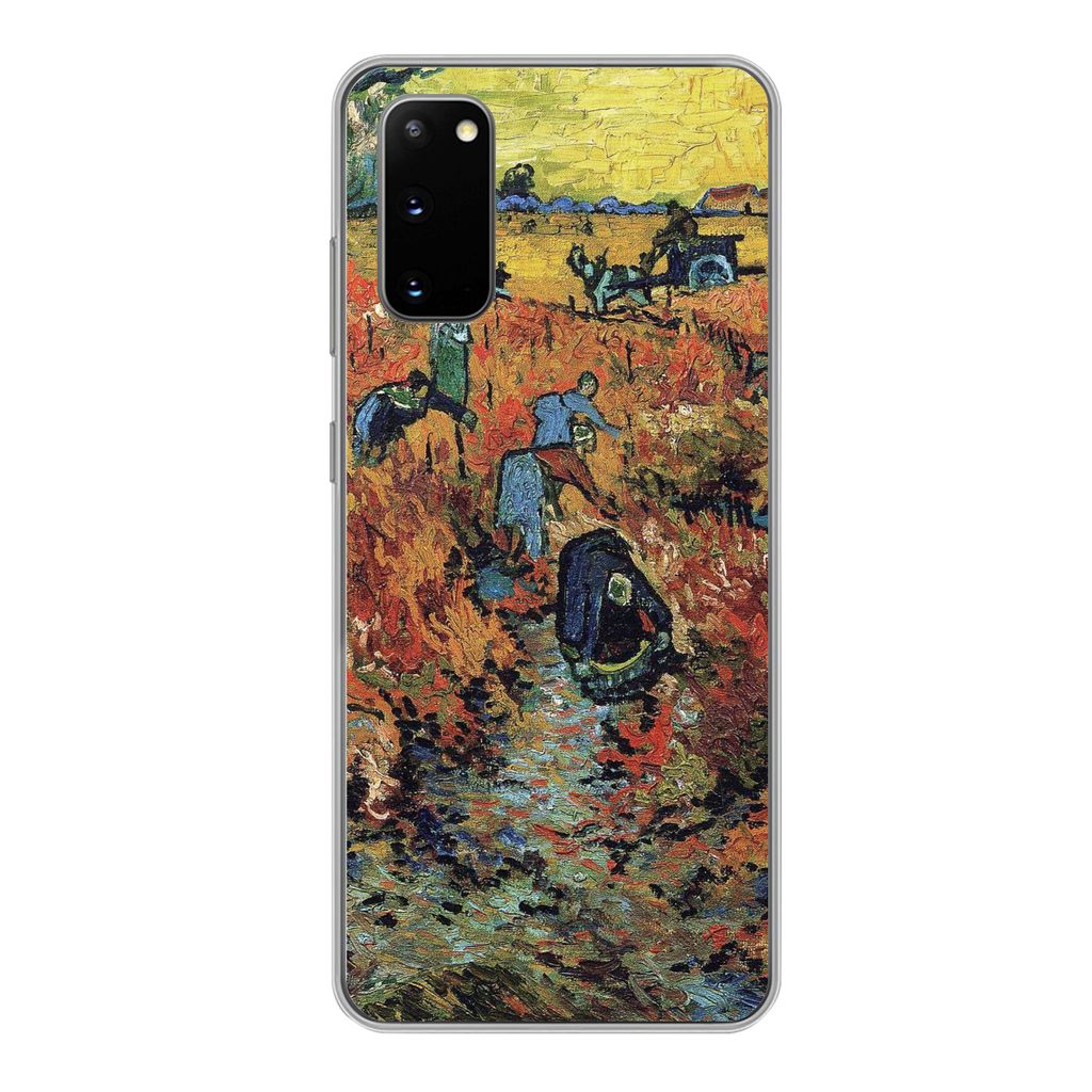 MuchoWow Handyhülle Schutzhülle Hülle für Samsung Galaxy S20 Der rote Weinberg - Vincent van Gogh Silikon Softcase Handy Hülle - Bild