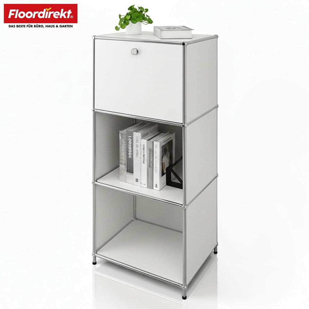 Metallregal Concept Epure MK-107, Weiß, 4-stöckiges Produktbild 