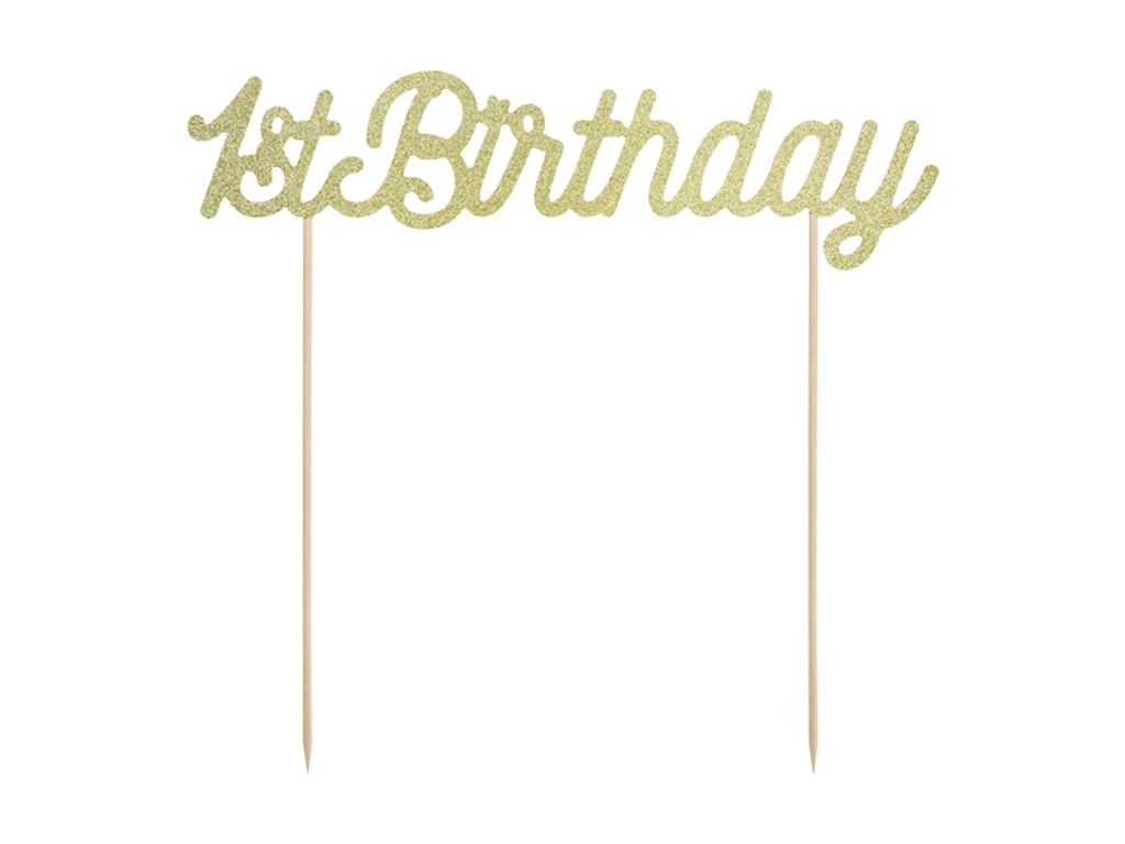 Tortenaufsatz zum 1. Geburtstag, gold, 1 Stk.