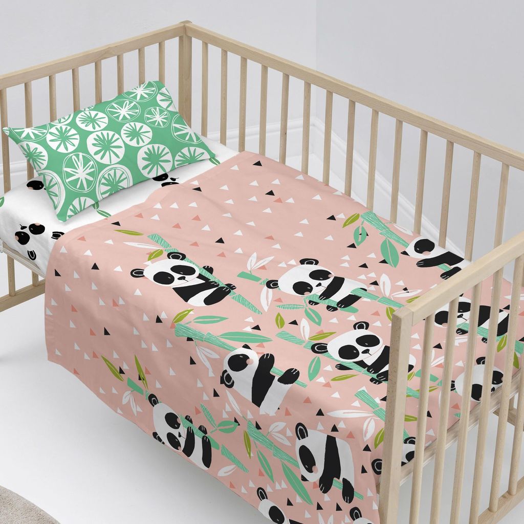 Panda garden Oberlaken set kinderbett 2 teiliges 120x180 cm (Kinderbett) 100% Baumwolle Hergestellt in Europa