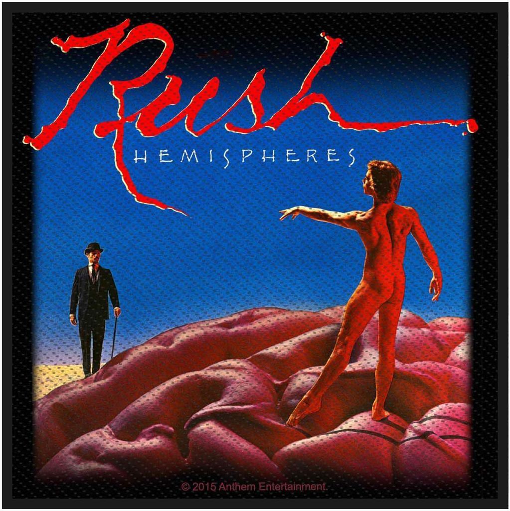 Rush - Patch "Hemispheres", gewebter Stoff RO7594 (Einheitsgröße) (Blau/Schwarz/Rot)