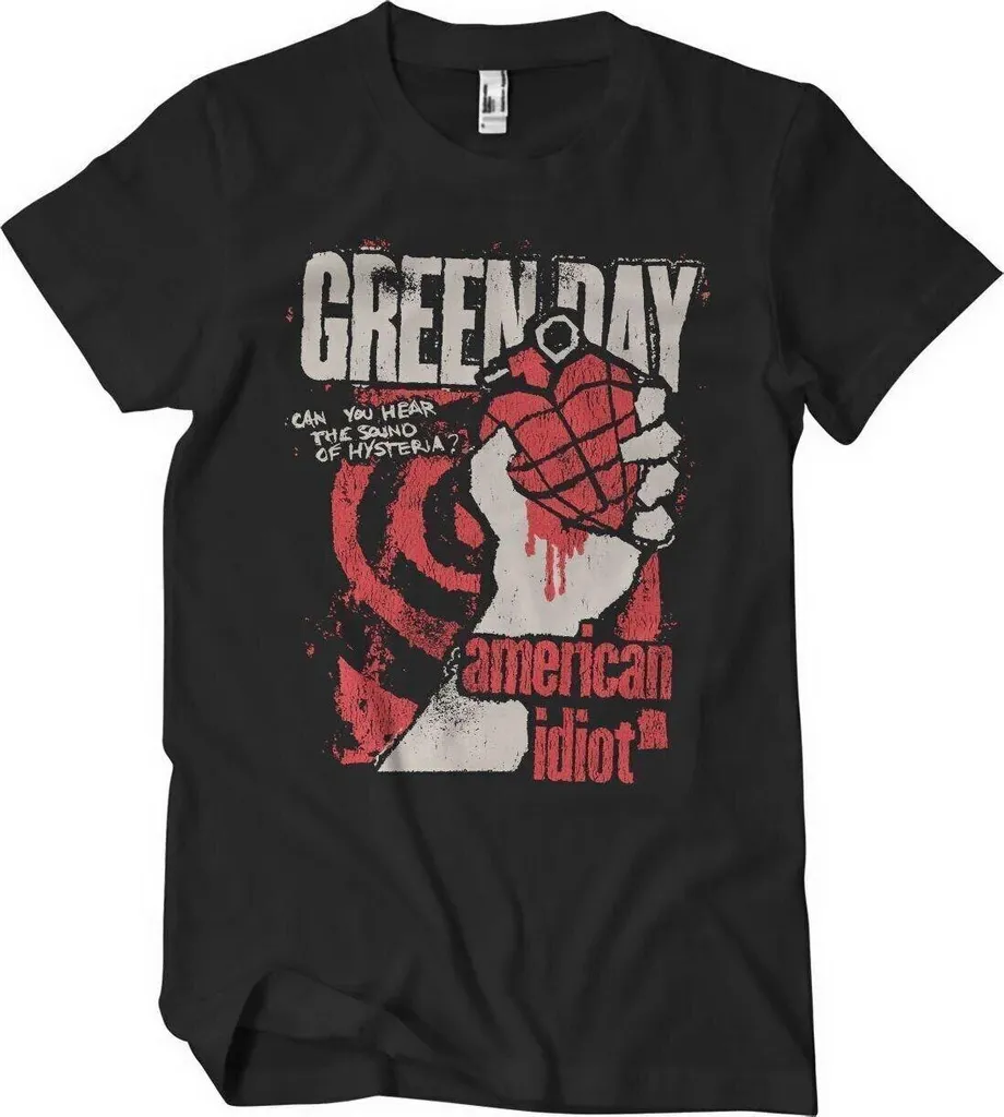 T-shirt Original Green Day American Idiot Noir Coton Confortable 2XL