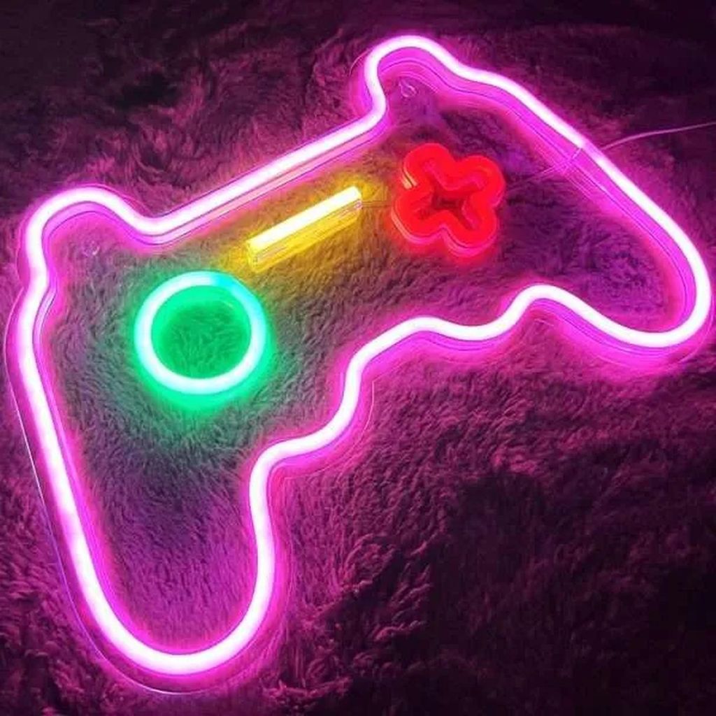 NEON LED Licht, dekorative Wand-Leuchte, Controller, pink, ca. 41 x 27,5 x 2 cm