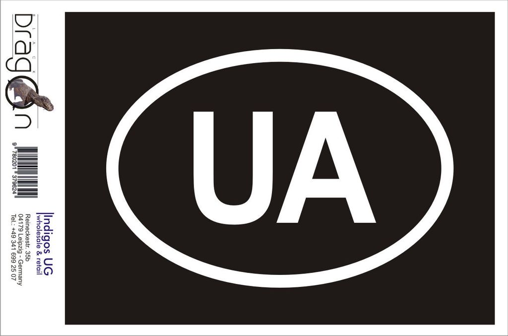 Aufkleber / Autoaufkleber - JDM / Die cut / Auto / OEM - Kraine UA - 160x110mm rot - Heckscheibe / Heckscheibenaufkleber