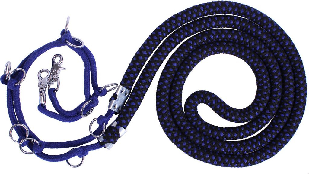Longierstricke luxus Blau/schwarz M