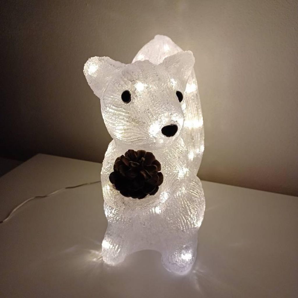 DECOLED LED Leuchteichhörnchen, Acryl, 30 cm, warmweiß