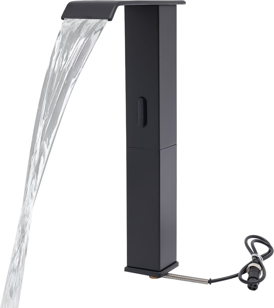 Automatischer Sensor-Wasserhahn Berührungslose Waschbeckenarmatur Infrarot-Sensorarmatur (Schwarz)