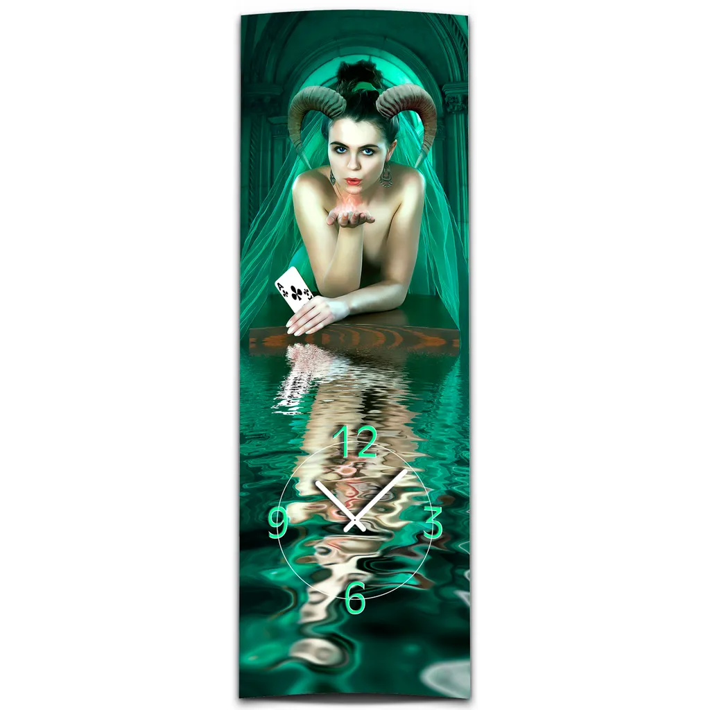 Grande horloge murale design 30x90 cm Dixtime décorative Femme Daemon