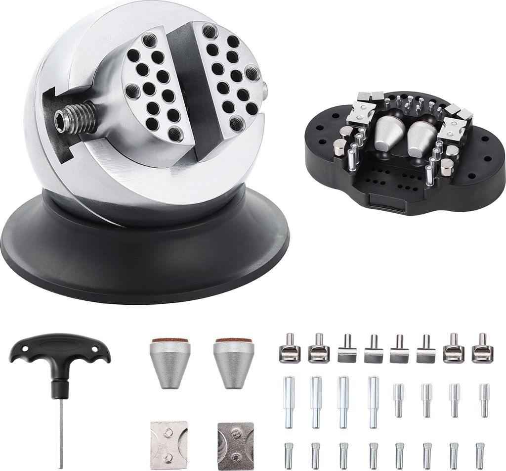 SucceBuy Ball Vise, 3-Zoll-Gravur-Einstellwerkzeug, 360°-Drehung. 30-teiliges Zubehör. Standardblock für Edelsteineinlagen und kleinformatige Gr...