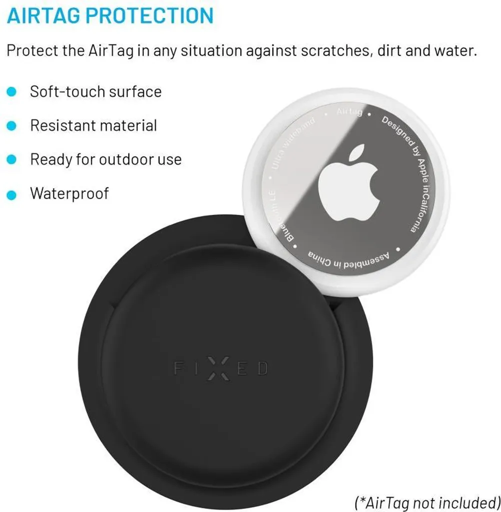 Adesivo AirTag Apple FIXED Silky Sticker - Doppelpack Nero per Oggetti - 3
