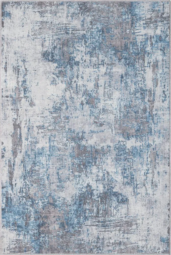 Tapis d'extérieur et intérieur Avery bleu/gris 160x230 cm grand format