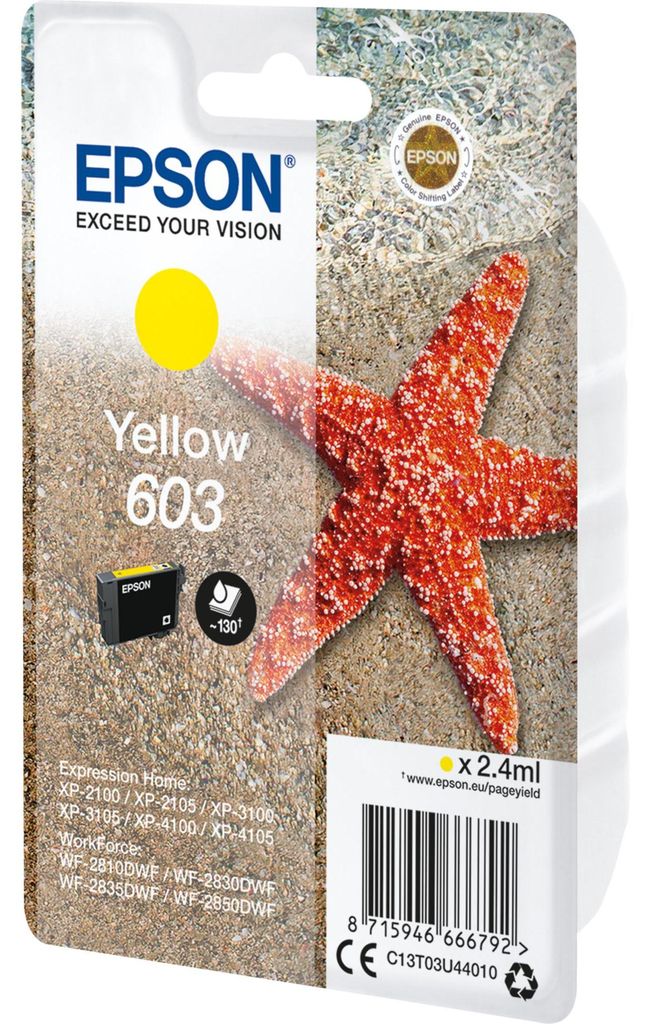 Epson 603 - 2,4 ml - Giallo - Originale - Blister - Immagine del prodotto 