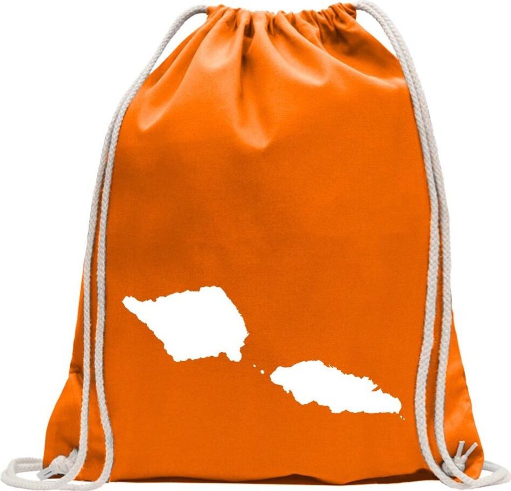 Kiwistar - Turnbeutel - mandarin - Samoa Umriss Kontur - Fun Rucksack Sport Beutel Gymsack Baumwolle mit Ziehgurt
