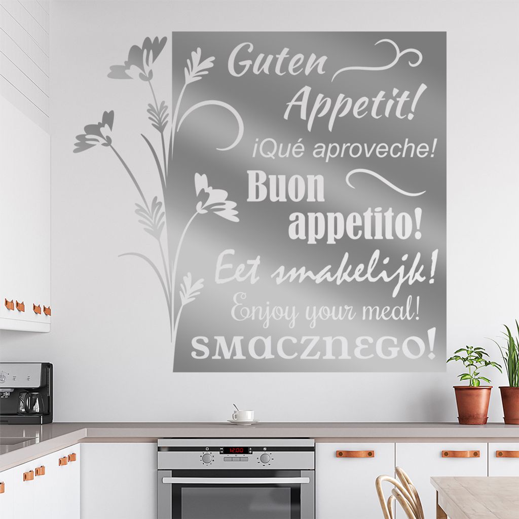 Guten Appetit Nr. 2 Wandtattoo in 6 Größen - Wandaufkleber Wall Sticker - Dekoration, Küche, Wohnzimmer, Schlafzimmer, Badezimmer