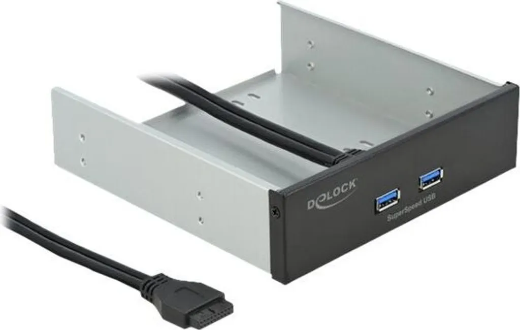DELOCK Panneau Frontal 5.25 Pouces avec 2 Ports USB 5 Gbps Type-A