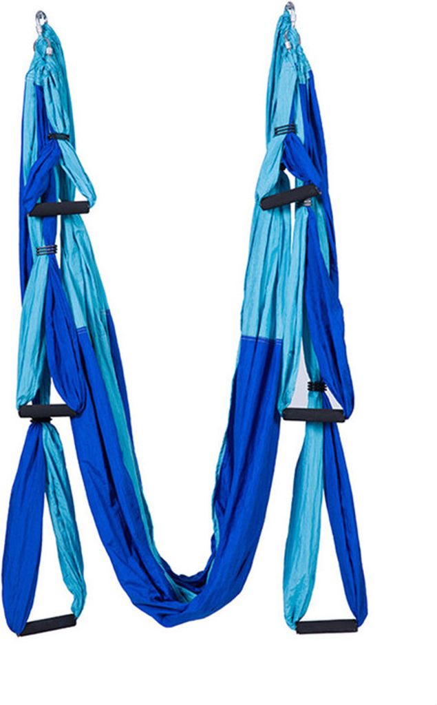 Yoga Schaukel Hängematte Trapez Sling Aeria Home Gym Anti-Schwerkraft Inversion Fitness (Passendes Blau)