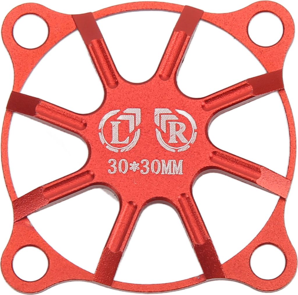 RC Lüfterschutzgitter, 30x30mm, Aluminium, rot, CNC-gefräst + korrosionsbeständig, für Motor & ESC Kühlung – leicht & stabil