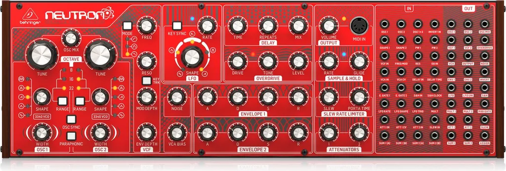 Behringer Neutron Synthétiseur Analogique Paraphonique Rouge Semi-Modulaire