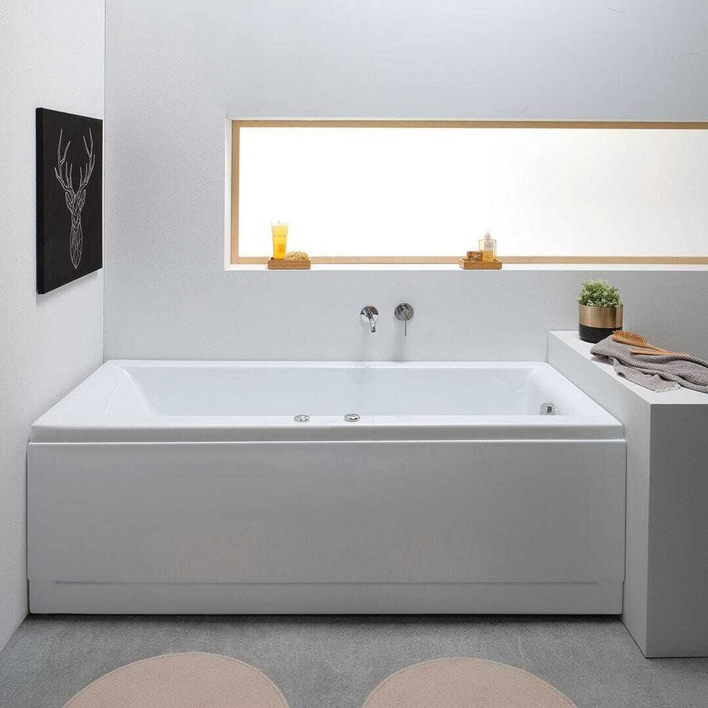 Einbauwanne mit Whirlpool aus hochwertigem Acryl-Material, rechteckig | Adele