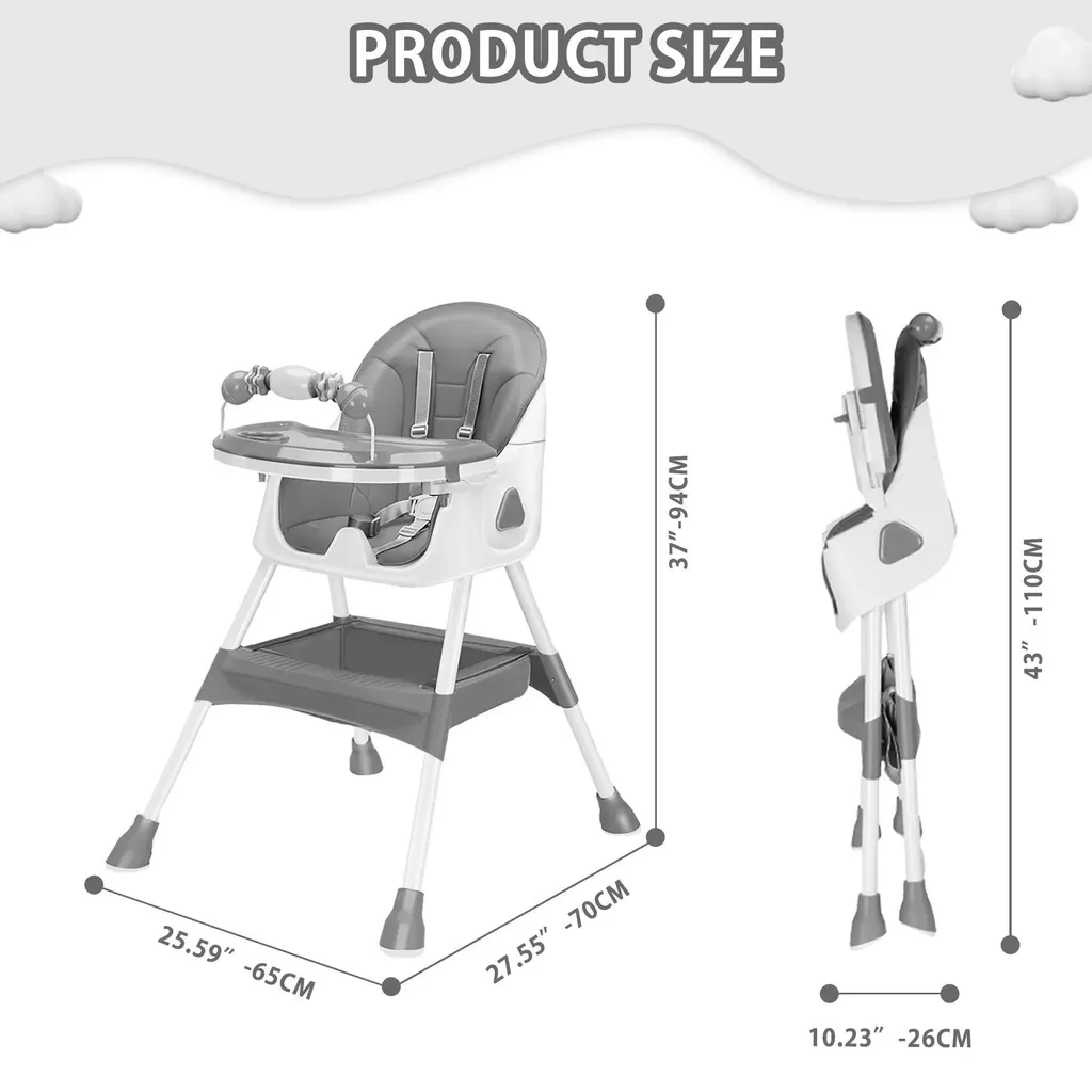 Chaise haute bébé lavable et pliable E500 pour en finir avec le désordre - 3