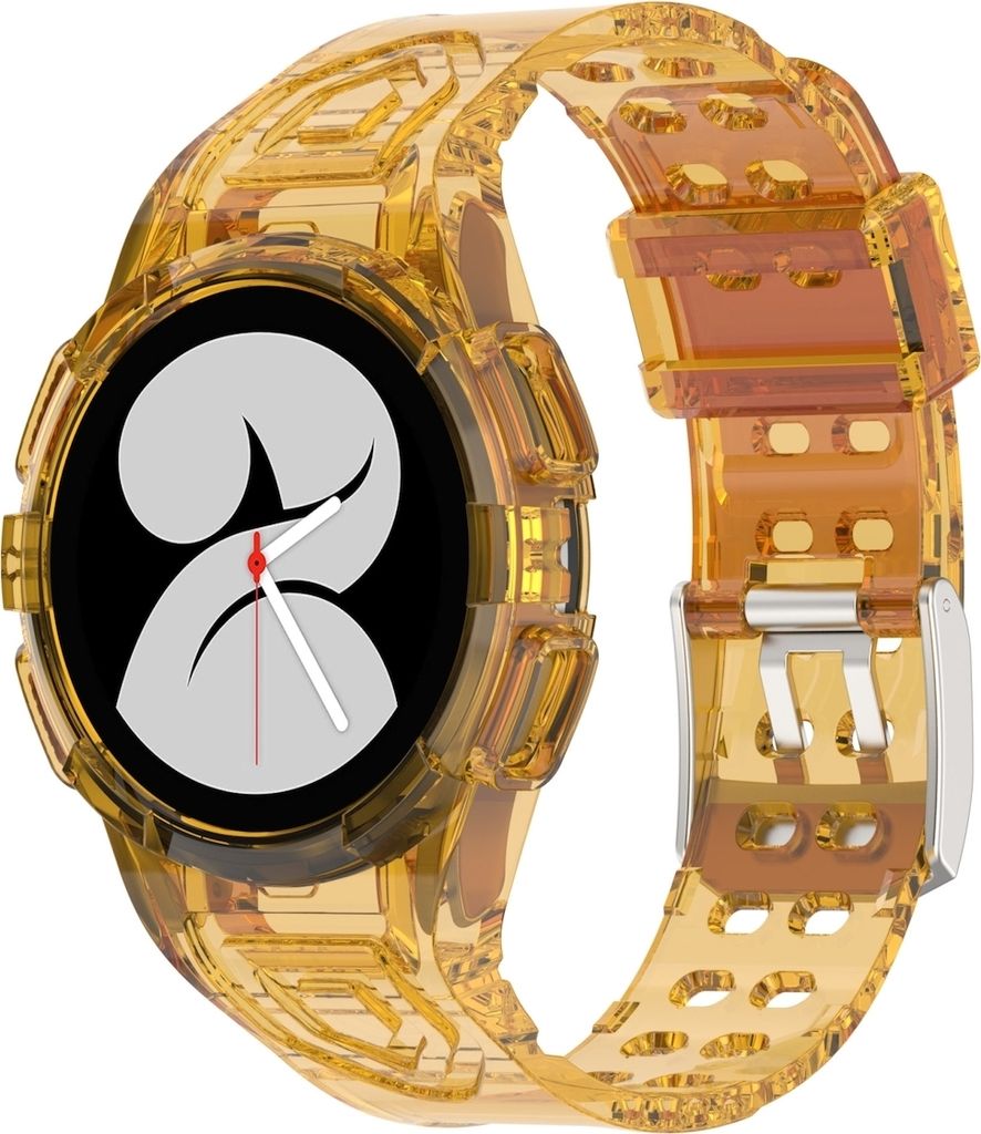 Für Samsung Galaxy Watch 5 44mm Silikon Uhrenarmband mit integriertem Gehäuse