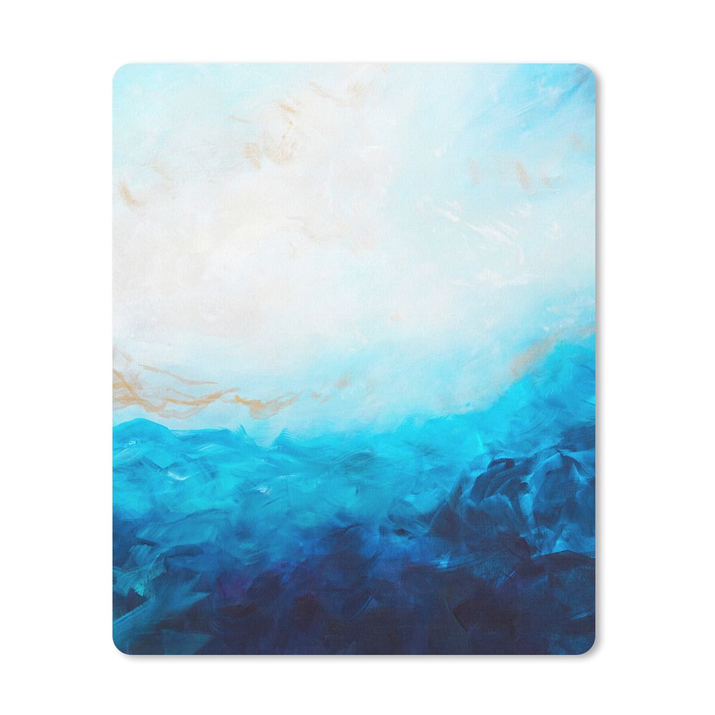 MuchoWow Mauspad Mousepad Blau - Meer - Abstrakt - Farbe 19x23 cm - Mousepads - Maus Mat - Pad - Mausunterlage - Mauspads - Spielen