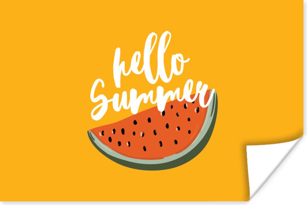 MuchoWow Poster Sommer - Wassermelone - Orange 120x80 cm - Bilder