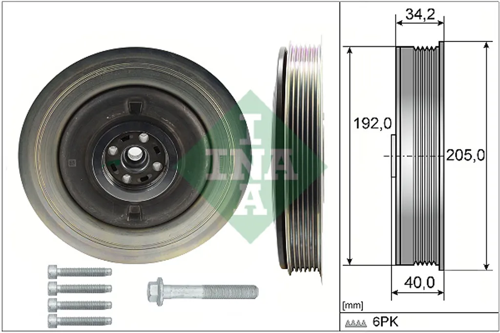 Kit de poulie de vilebrequin INA 544 0504 20 contre les bruits moteur anormaux