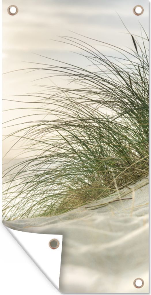 MuchoWow 30x60 cm Outdoor-Poster Gartendeko Sichtschutz Garten Poster für den Garten Dünen mit Strandhafer in der Sonne des Nationalparks Schl...