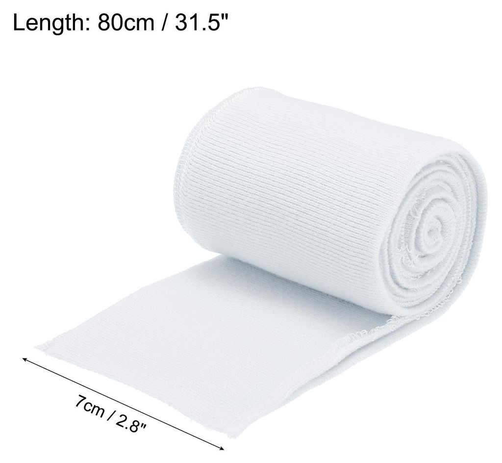 Elastische Bš¹ndchen Gerippte Abschlš¹sse 31,5" x 2,8'' Baumwollstoff Gestricktes Rippband Stretch-Bš¹ndchen ?rmelbund fš¹r DIY-N?hen, Wei?...