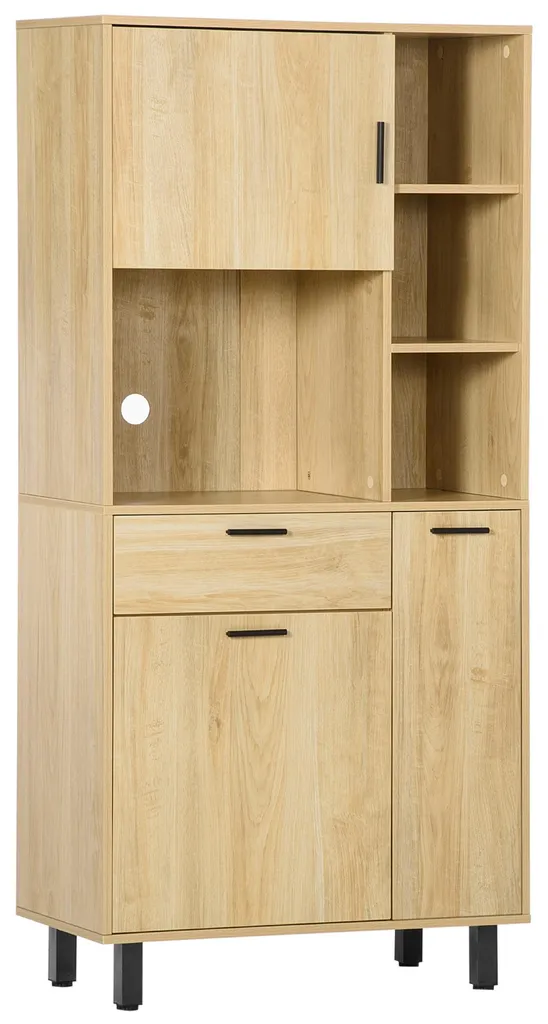 Armoire de cuisine avec 3 placards et niches ouvertes - Modèle 166 cm