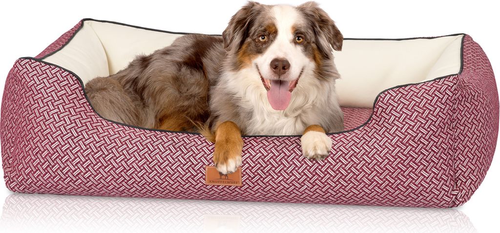 Knuffelwuff orthopädisches Design Hundebett Sanford M-L 85 x 63cm Rot