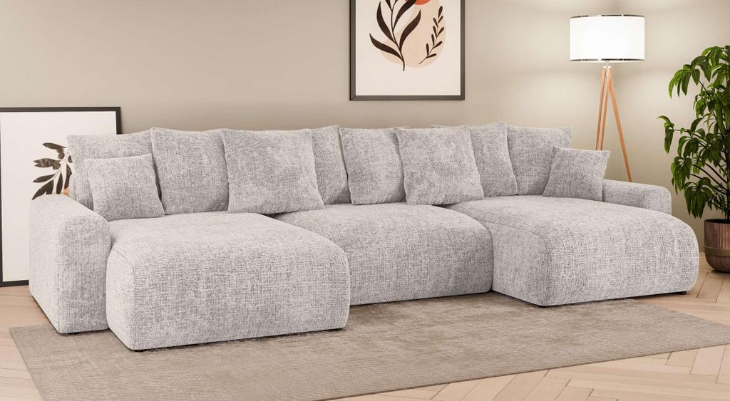 99rooms Emilia Wohnlandschaft Chenille CREMONA Beige