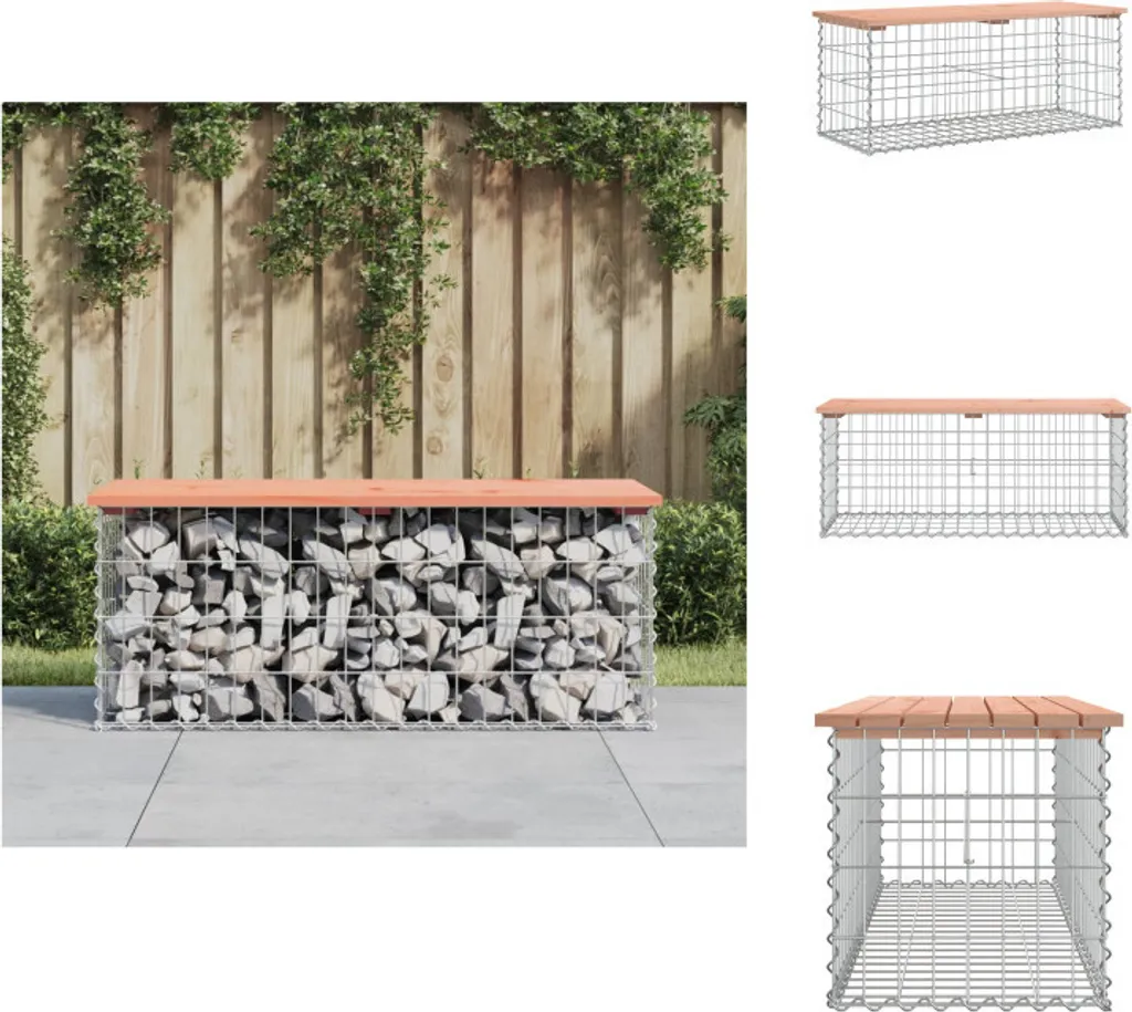 Panchina Gabion vidaXL 103cm Legno Massiccio Douglas Arredo Esterno