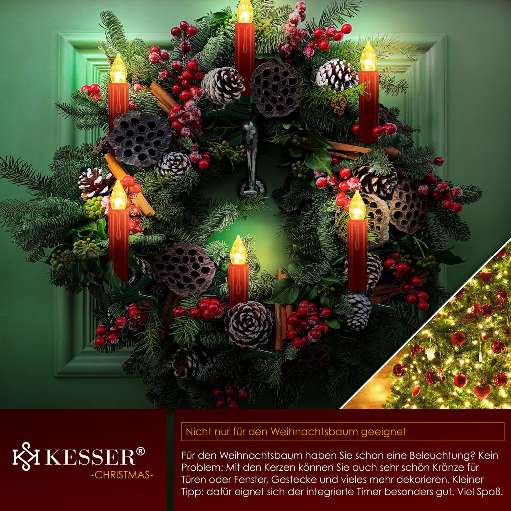 KESSER® Weihnachtsbaumkerzen 20 LED Inkl. Batterien Produktbild 6