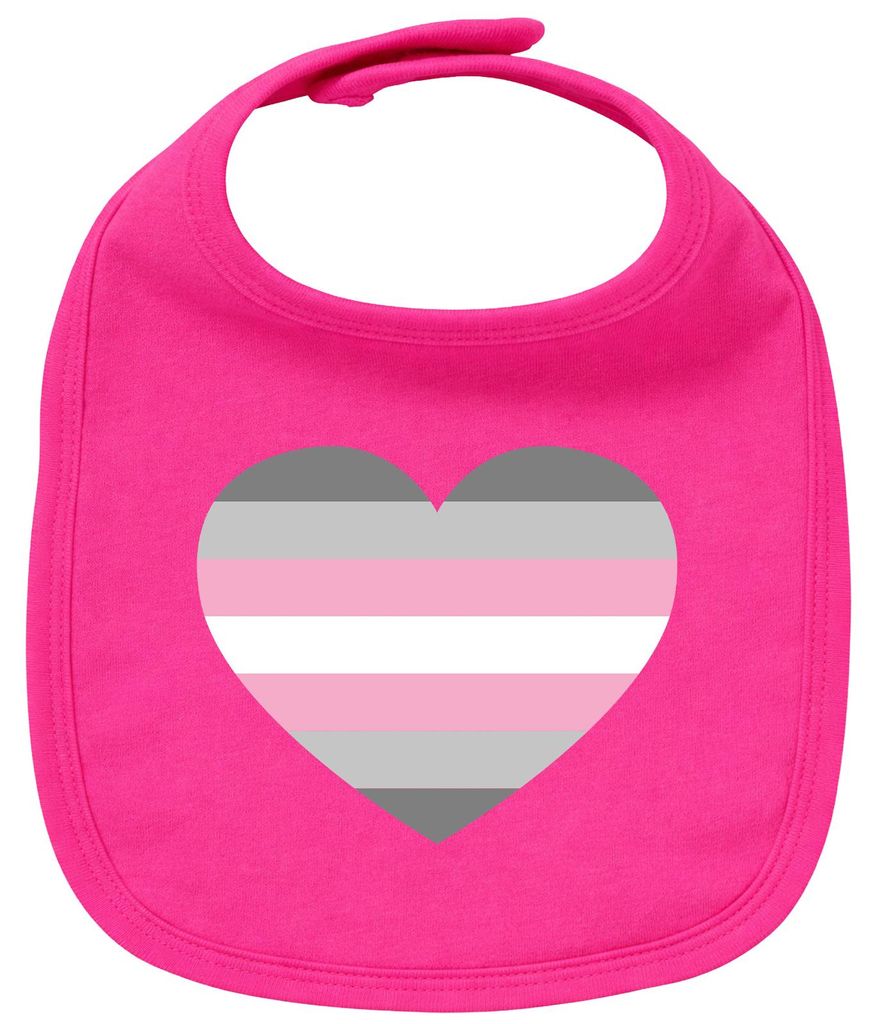 Huuraa Baby Lätzchen Demigirl Pride Flagge LGBTQ Herz Cherry Pink Klettverschluss Baumwolle Latz Geschenkidee