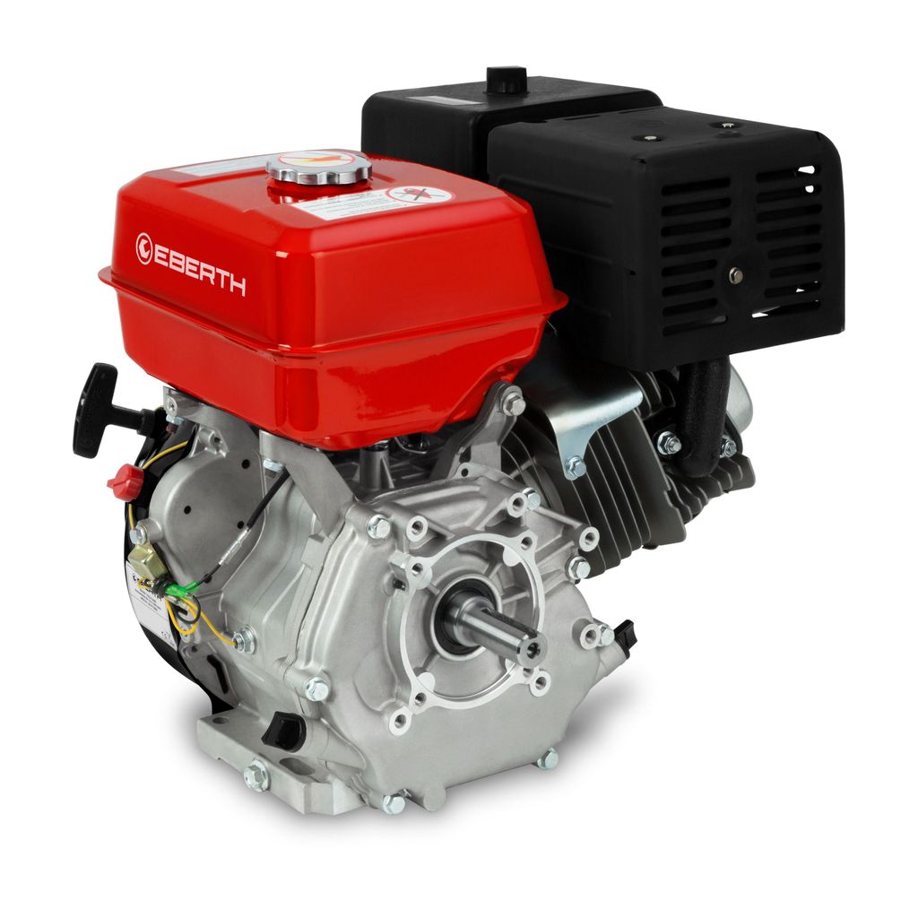 EBERTH 15 PS 11,03 kW Benzinmotor mit 25 mm Ø Welle, Standmotor Kartmotor Antriebsmotor mit Ölmangelsicherung, 4-Takt, 1 Zylinder Benzin Motor