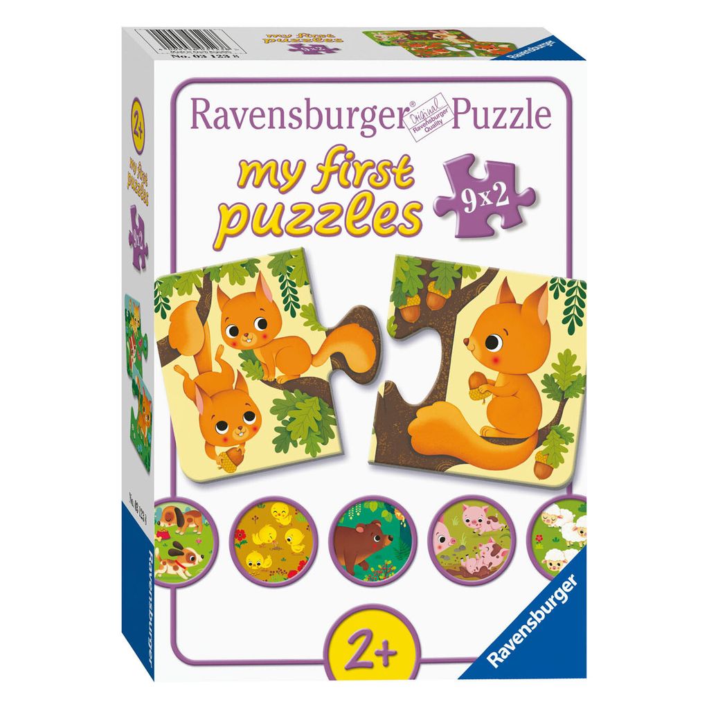 Ravensburger Dieren en hun Kleintjes Puzzel, 9x2st. Image du produit 