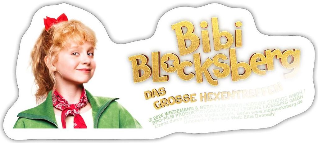 Spreadshirt Bibi Blocksberg Film Mit Bibi Und Logo Sticker Aufkleber, 10 x 10 cm, Weiß glänzend
